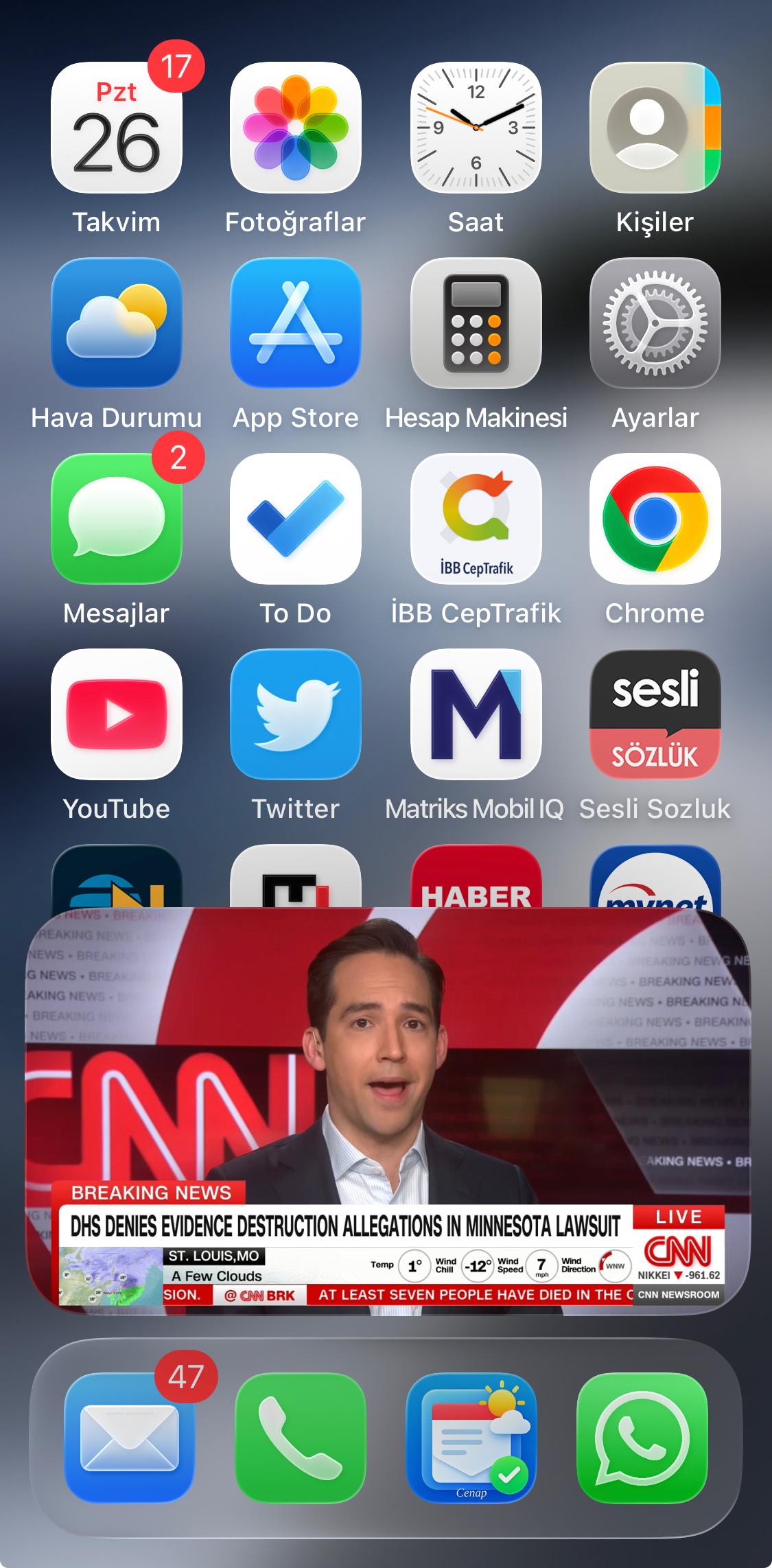 StreamPlayer PIP özelliğini gösteren ekran